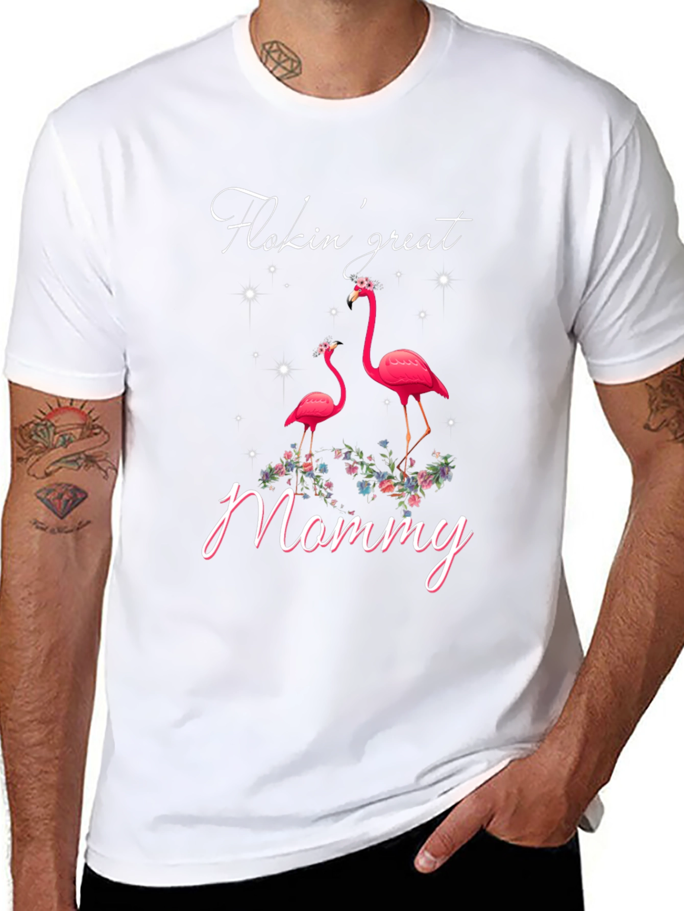 Camiseta Negra Flamencos Flokin Great Mommy