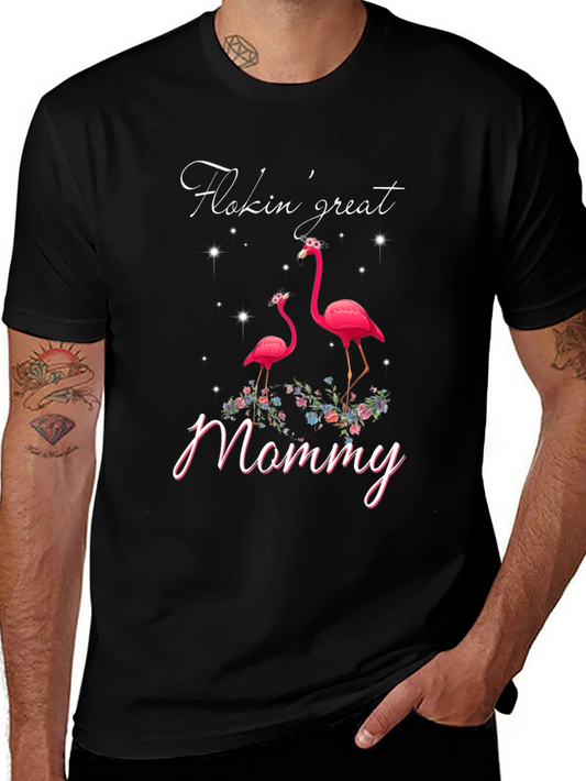 Camiseta Negra Flamencos Flokin Great Mommy