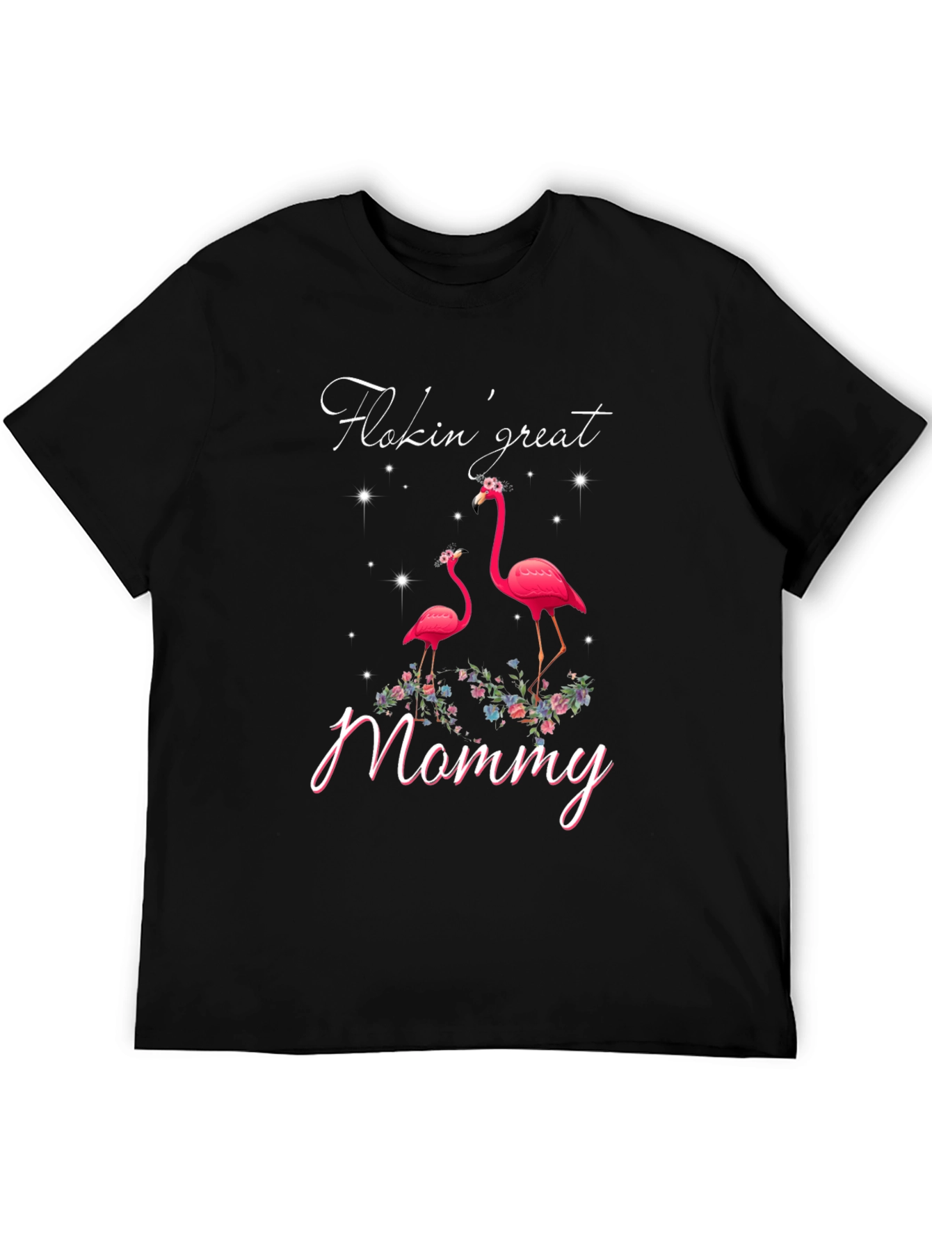 Camiseta Negra Flamencos Flokin Great Mommy