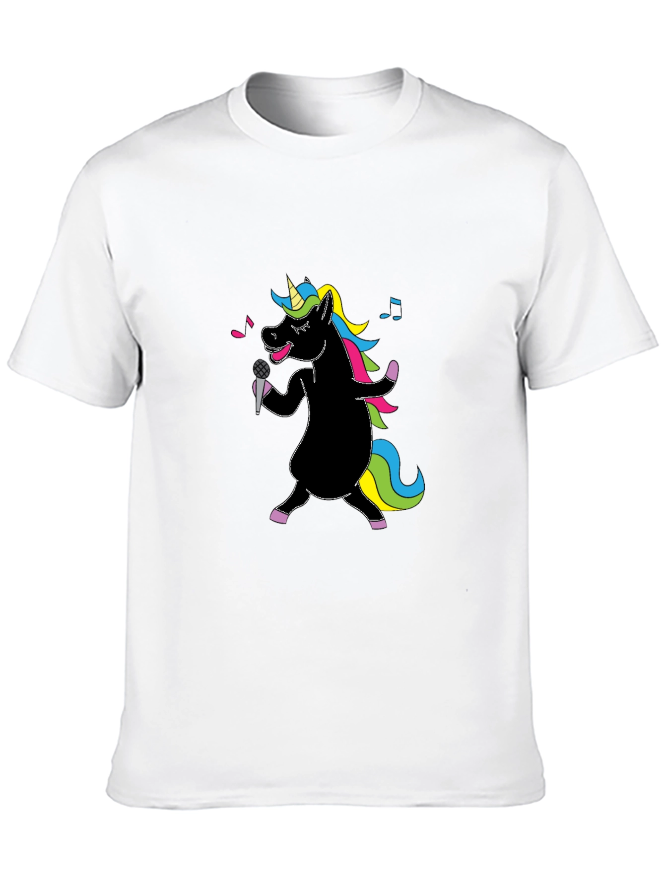 Camiseta Negra Unicornio Cantante