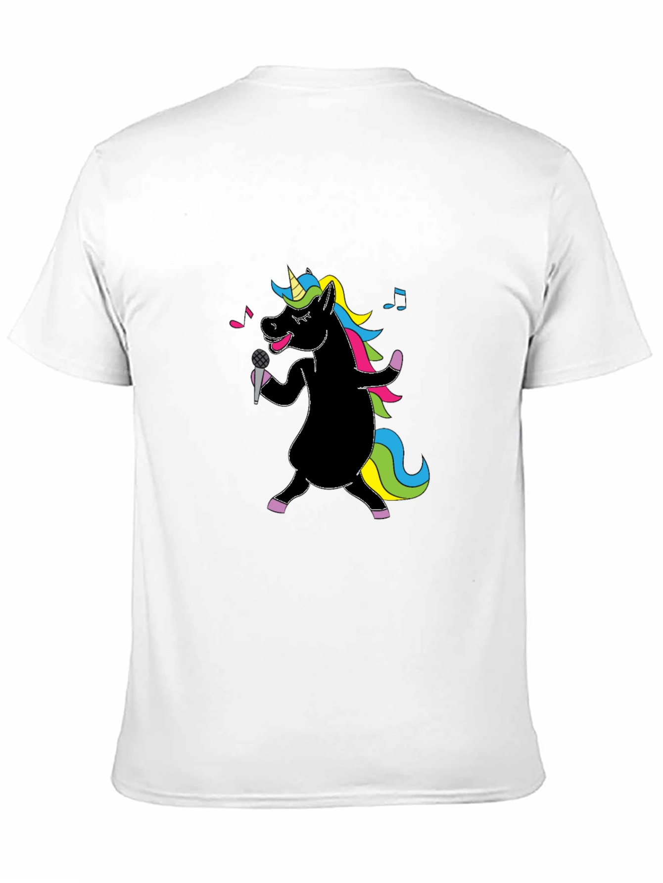 Camiseta Negra Unicornio Cantante