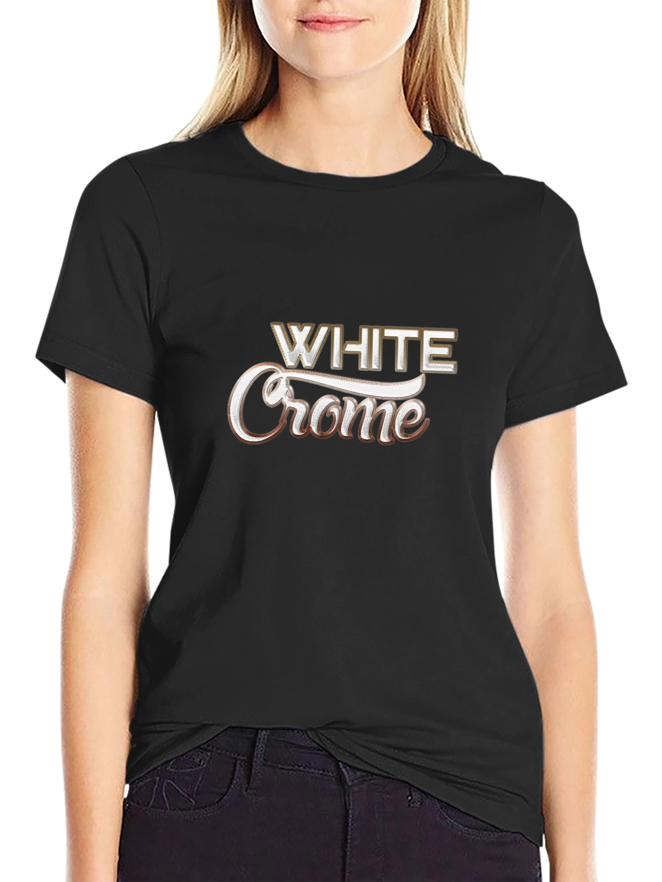 Camiseta Negra White Crome Casual