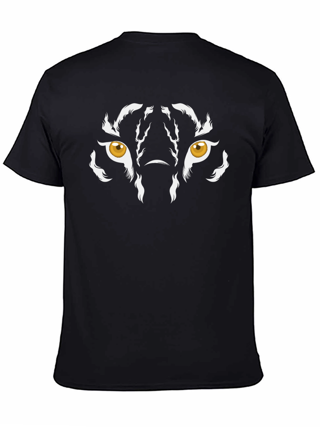 Camiseta Negra con Diseño de Ojos de Tigre