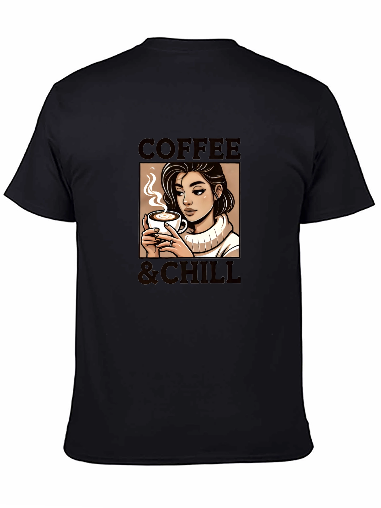 Camiseta Negra Coffee & Chill para Hombre