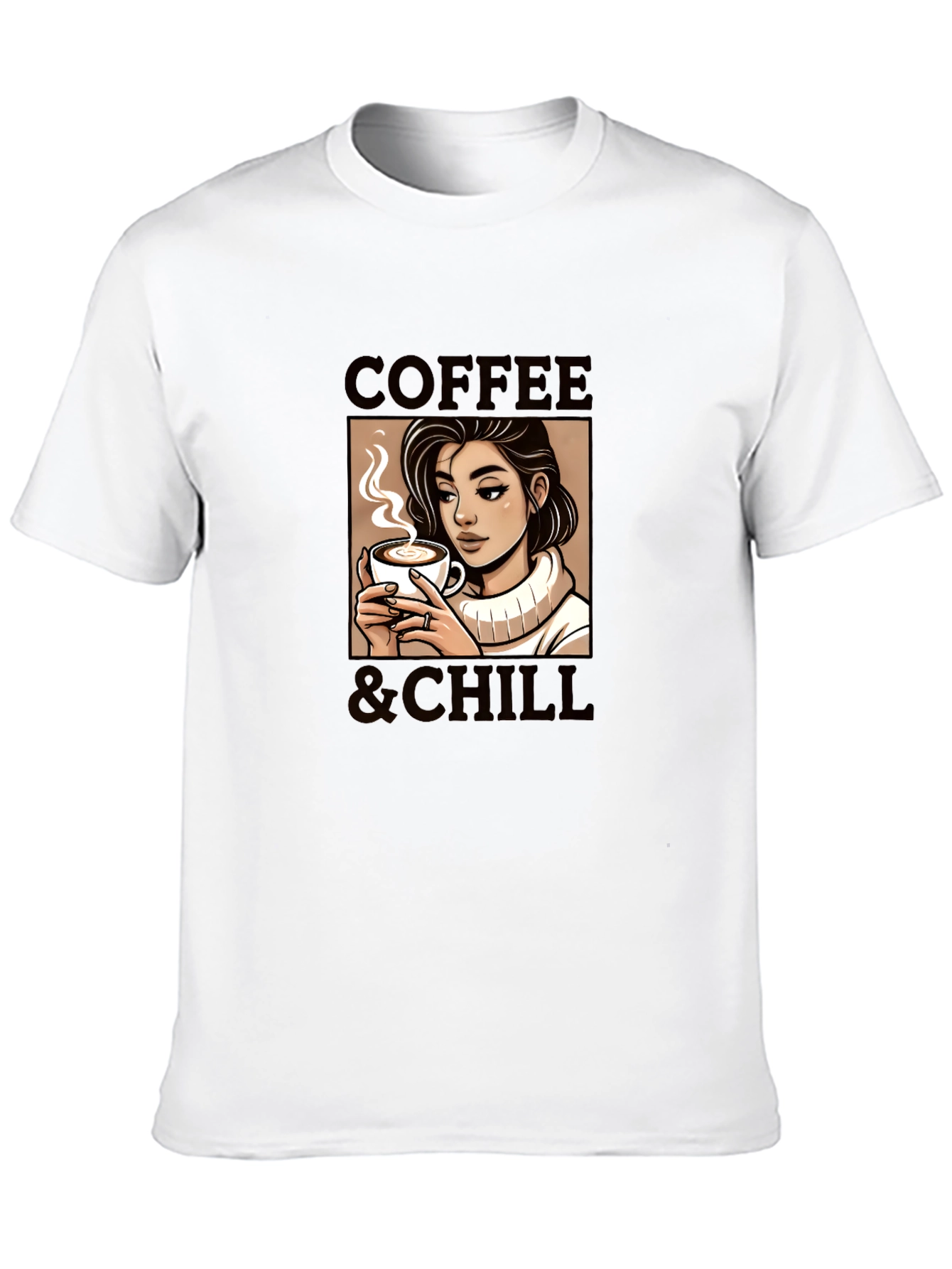 Camiseta Negra Coffee & Chill para Hombre