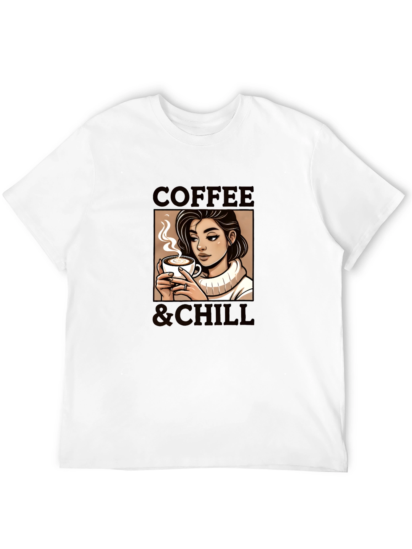 Camiseta Negra Coffee & Chill para Hombre