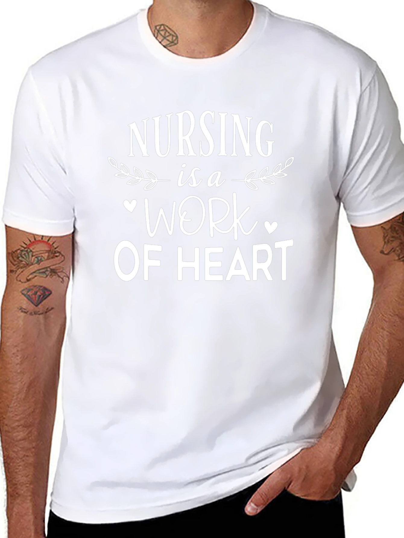 Camiseta Negra Nursing is a Work of Heart