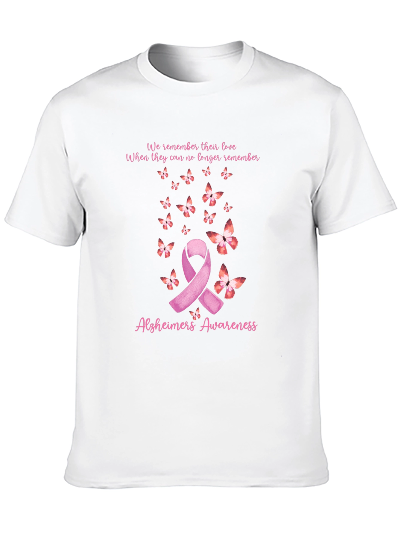 Camiseta Concientización Alzheimer con Cinta y Mariposas