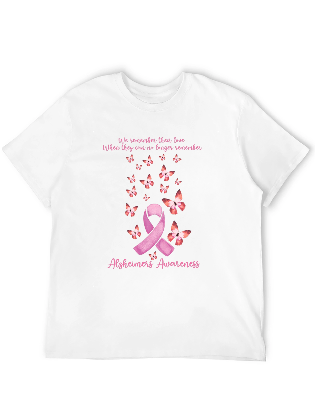 Camiseta Concientización Alzheimer con Cinta y Mariposas