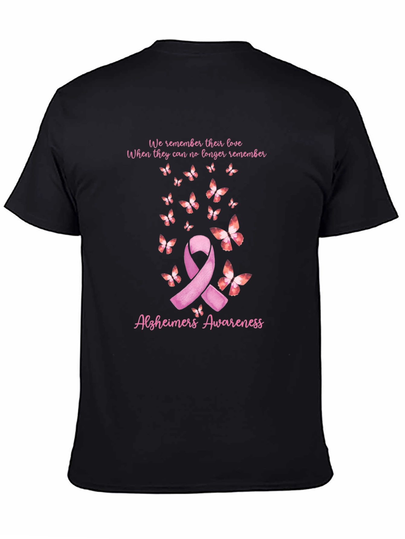 Camiseta Concientización Alzheimer con Cinta y Mariposas