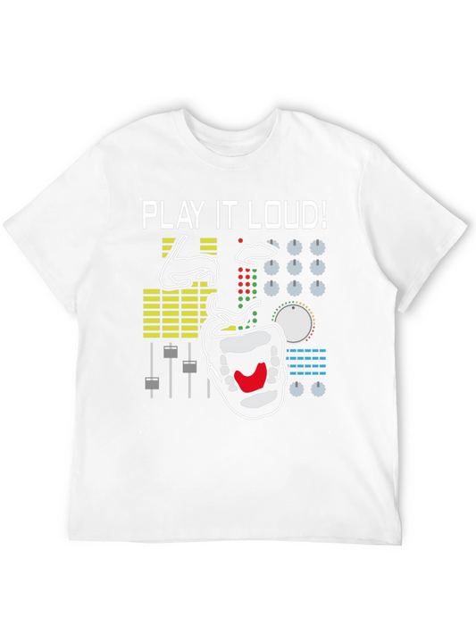 Camiseta Negra Play it Loud! para Amantes de la Música