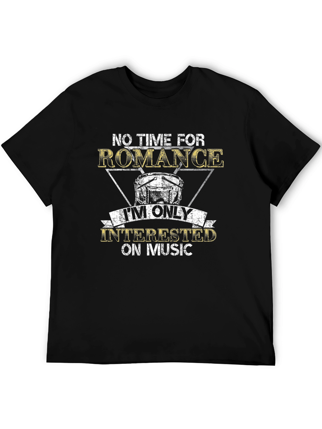 Camiseta Negra Sin Tiempo Para Romance Solo Música