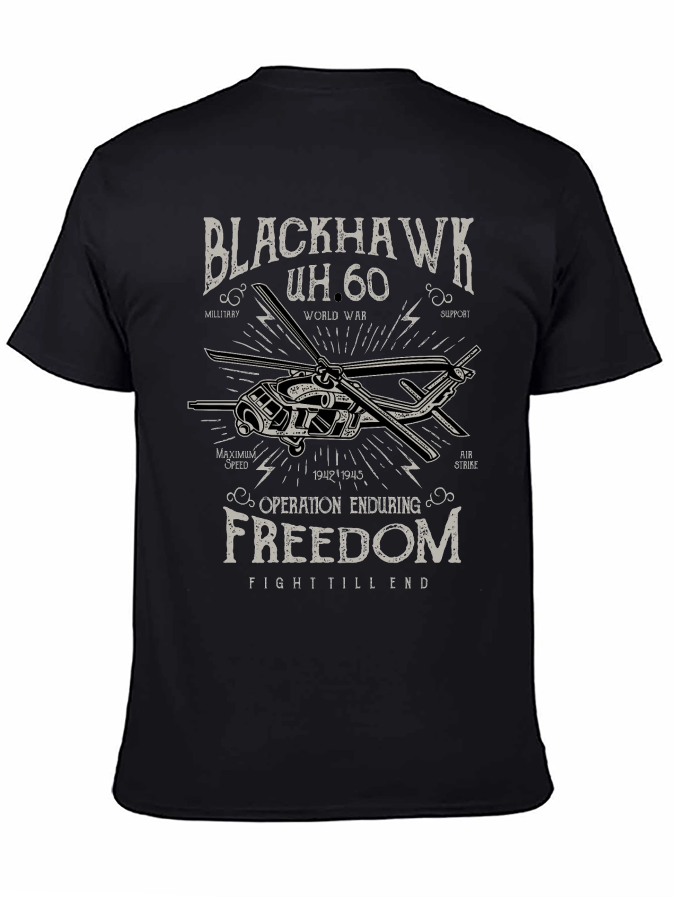 Camiseta Negra Blackhawk UH-60 Militar