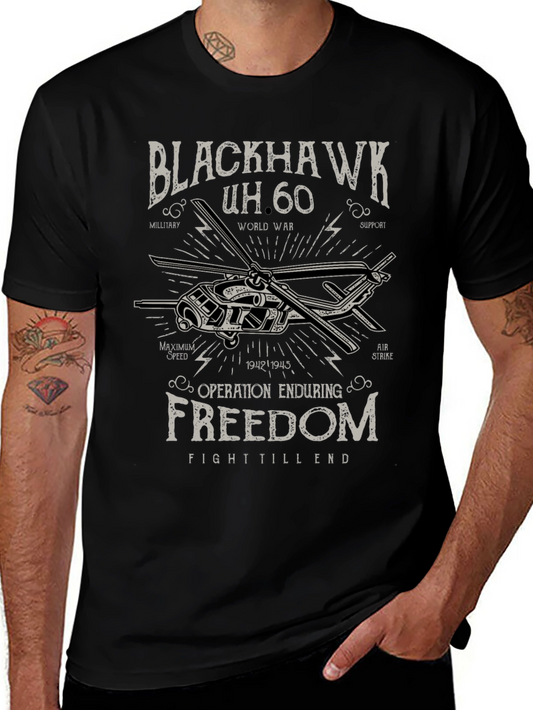 Camiseta Negra Blackhawk UH-60 Militar