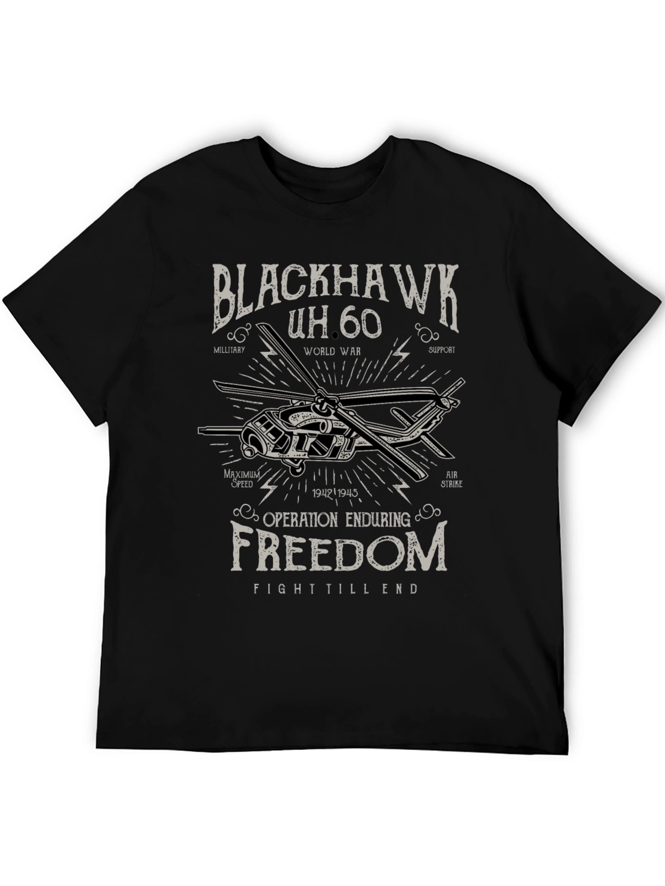 Camiseta Negra Blackhawk UH-60 Militar