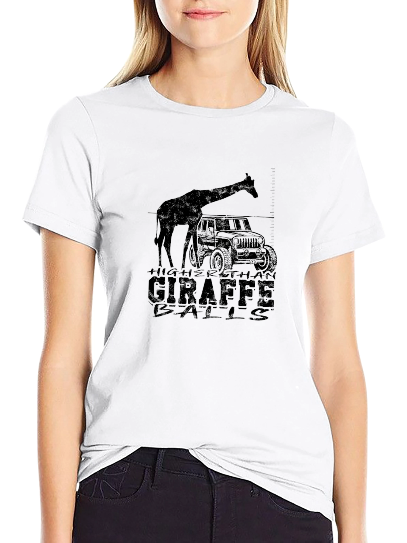 Camiseta Negra Higher Than Giraffe Balls