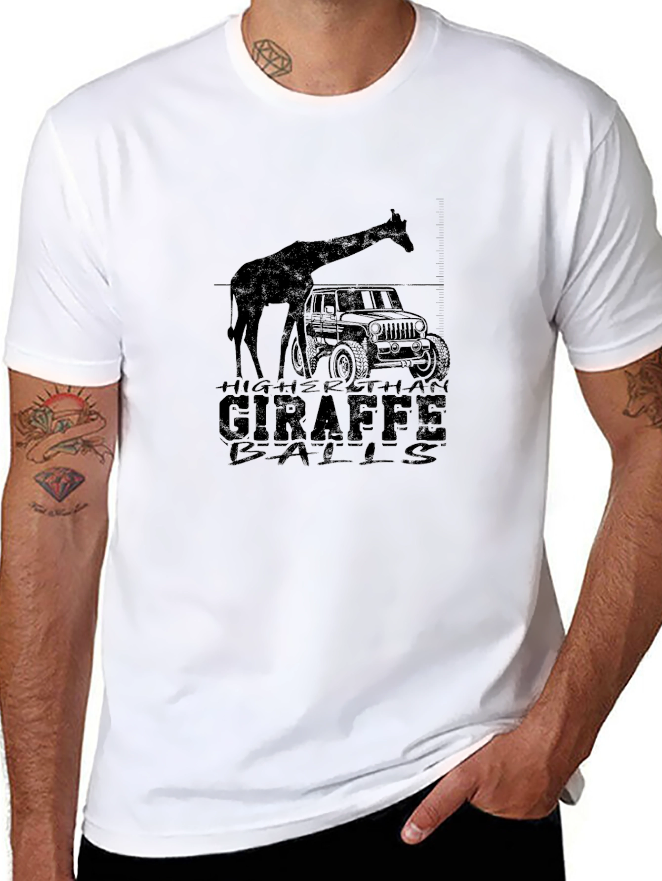 Camiseta Negra Higher Than Giraffe Balls