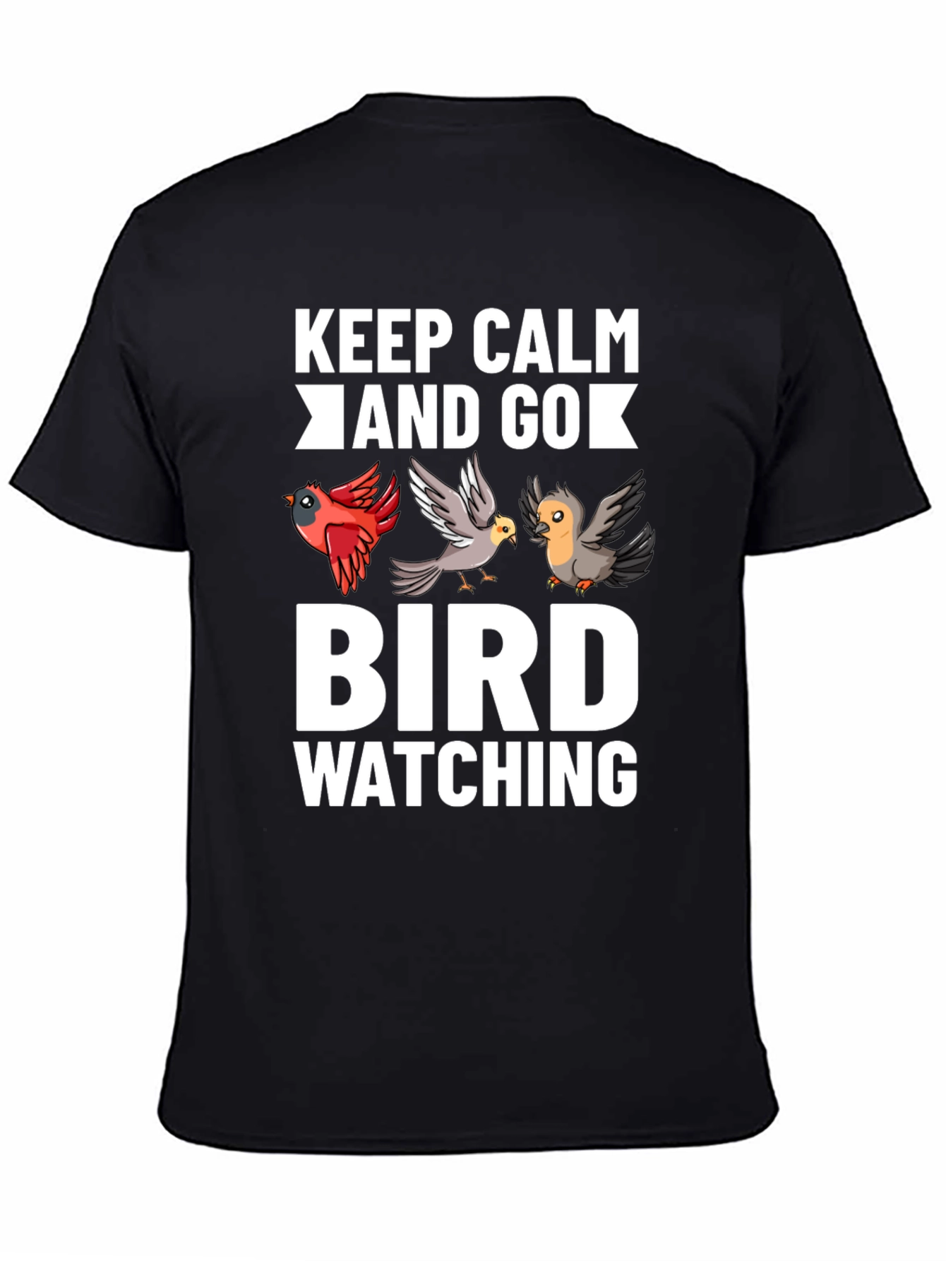 Camiseta Negra Keep Calm and Go Bird Watching