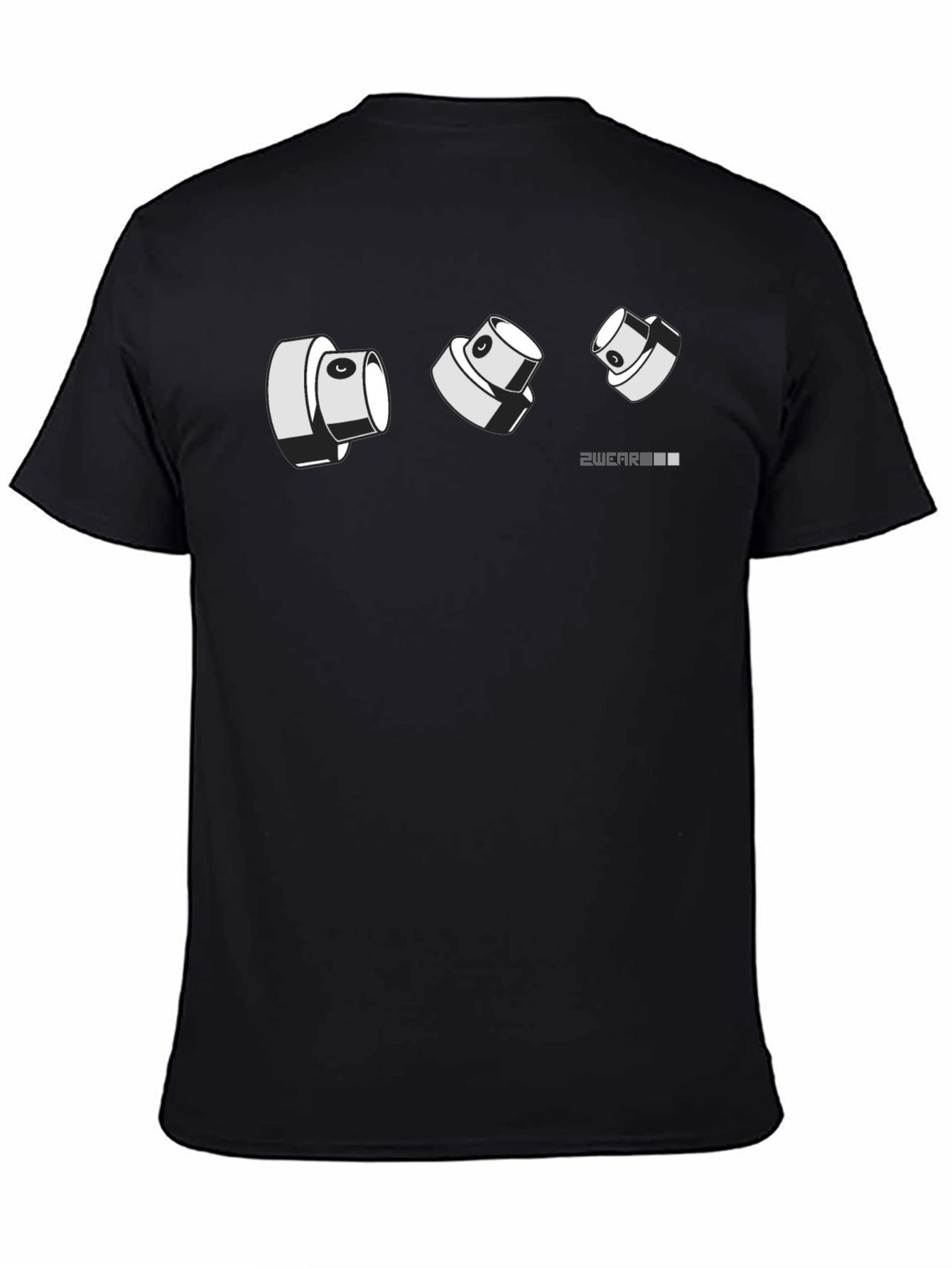 Camiseta Negra Diseño Gráfico 2WEAR