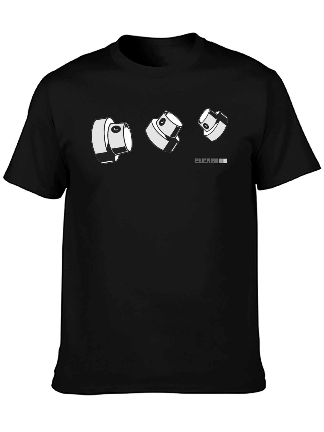 Camiseta Negra Diseño Gráfico 2WEAR