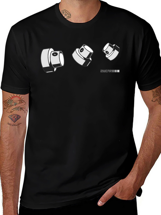 Camiseta Negra Diseño Gráfico 2WEAR