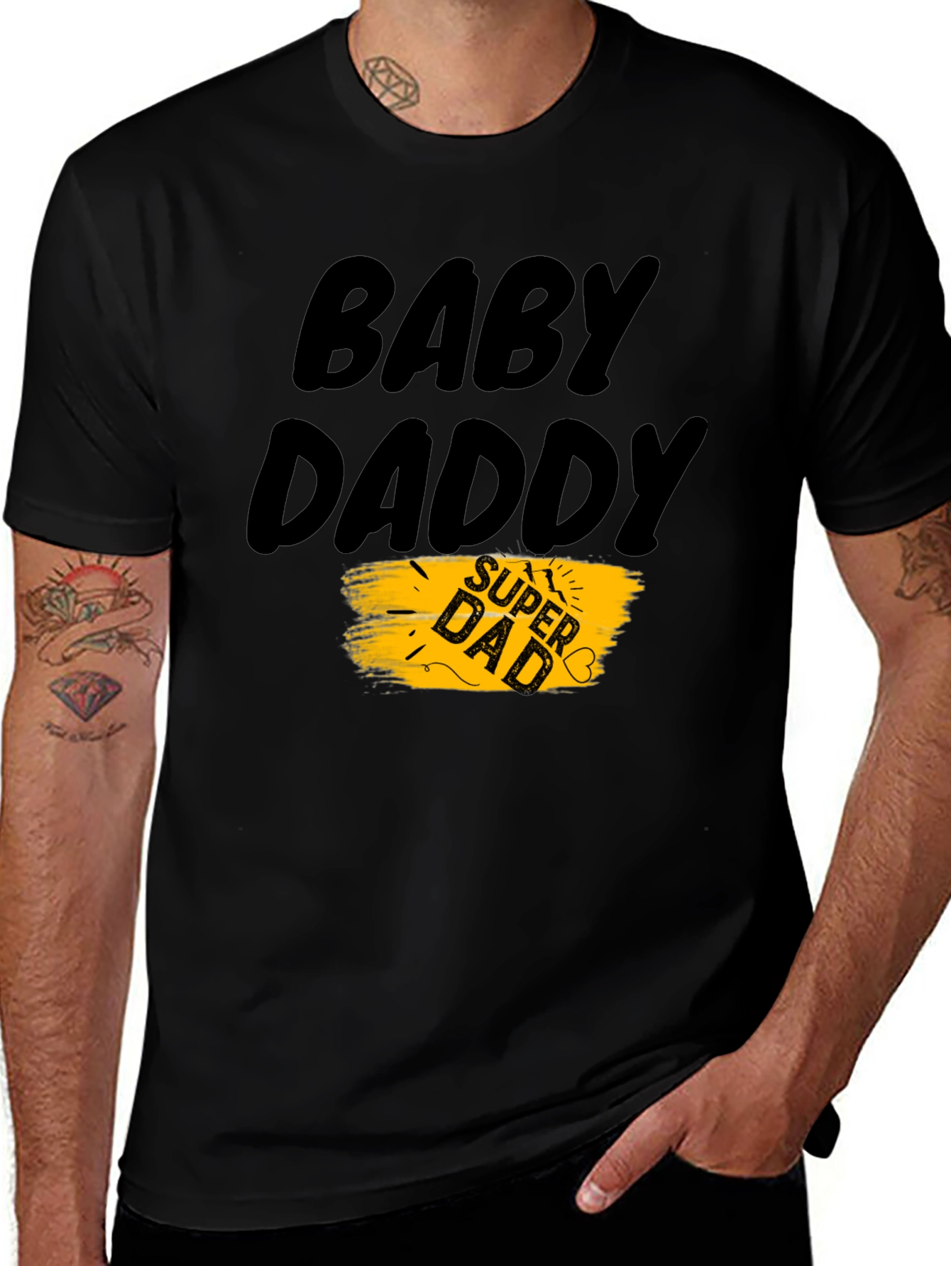 Camiseta Negra Baby Daddy para Hombre