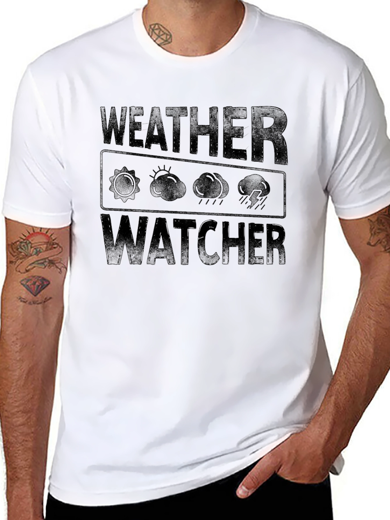 Camiseta Negra Weather Watcher para Hombre