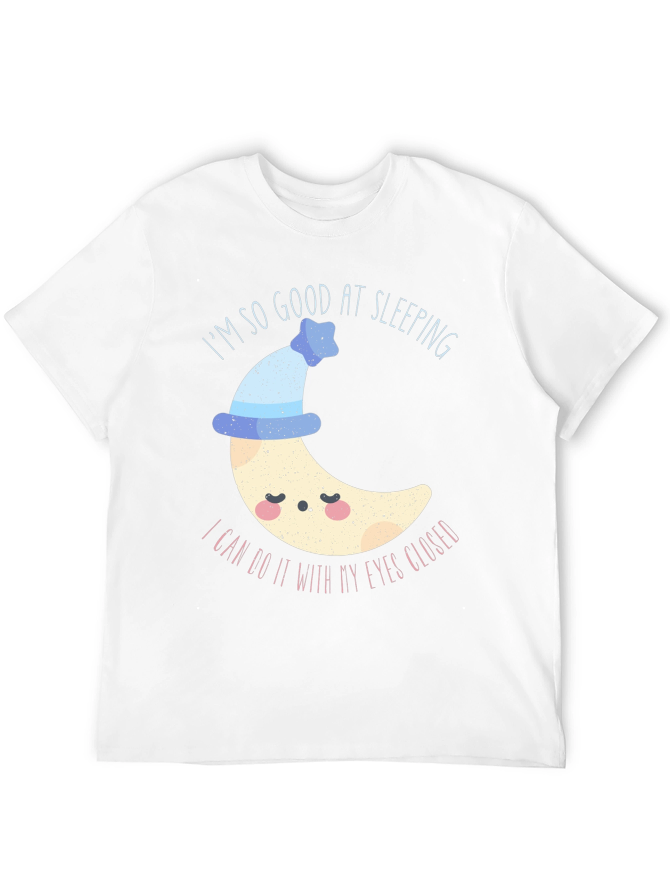 Camiseta Negra con Diseño de Luna Dormilona