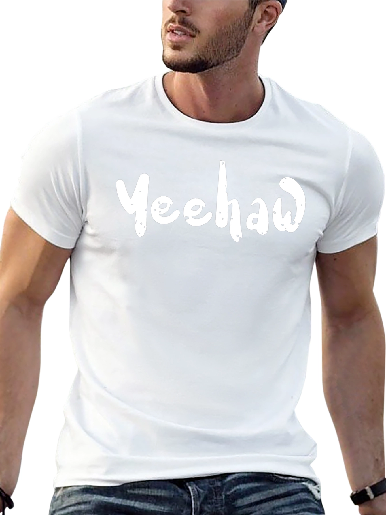 Camiseta Negra Yeehaw Casual y Moderna