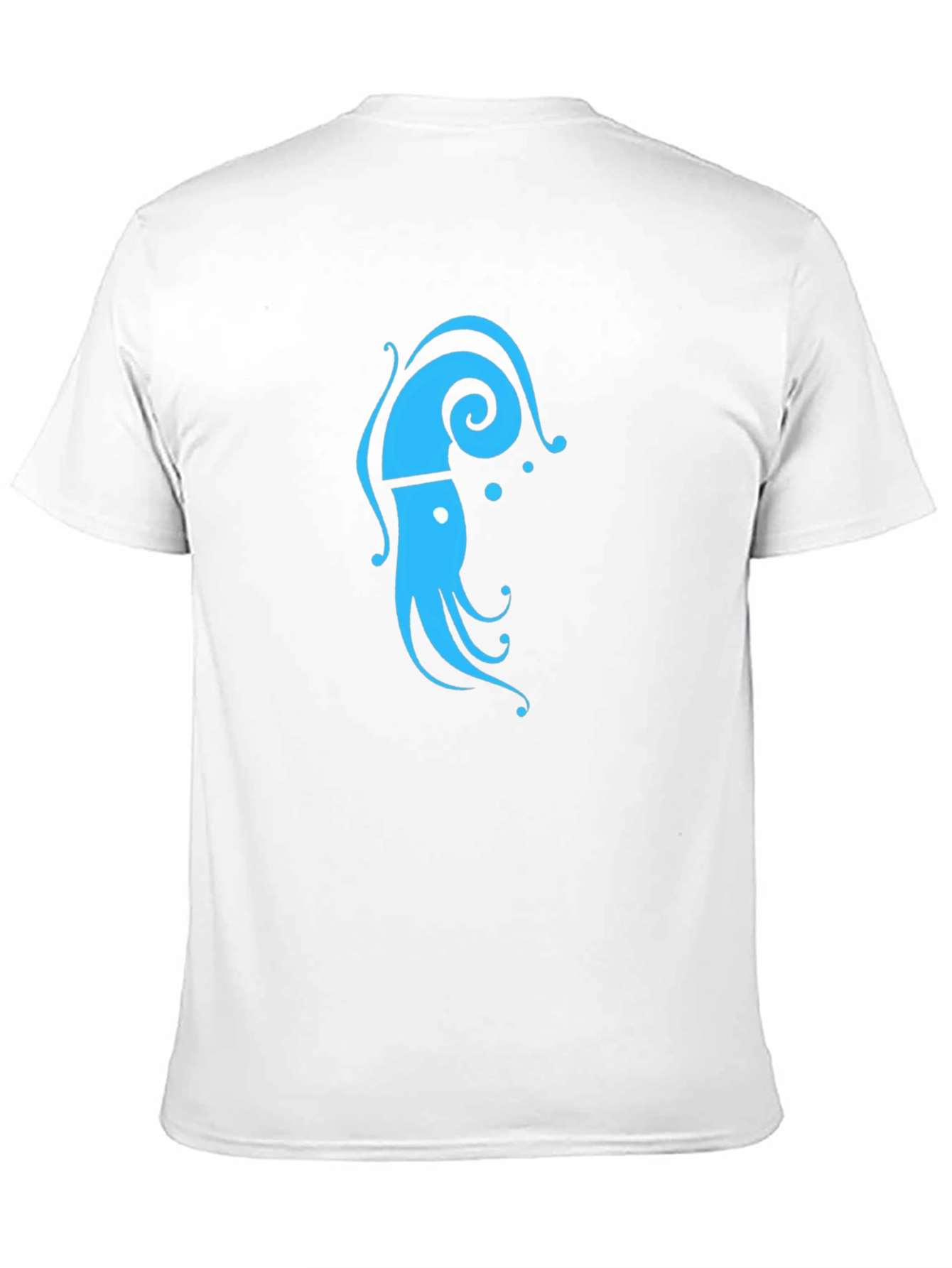 Camiseta Negra Estampado Calamar Azul Diseño Original