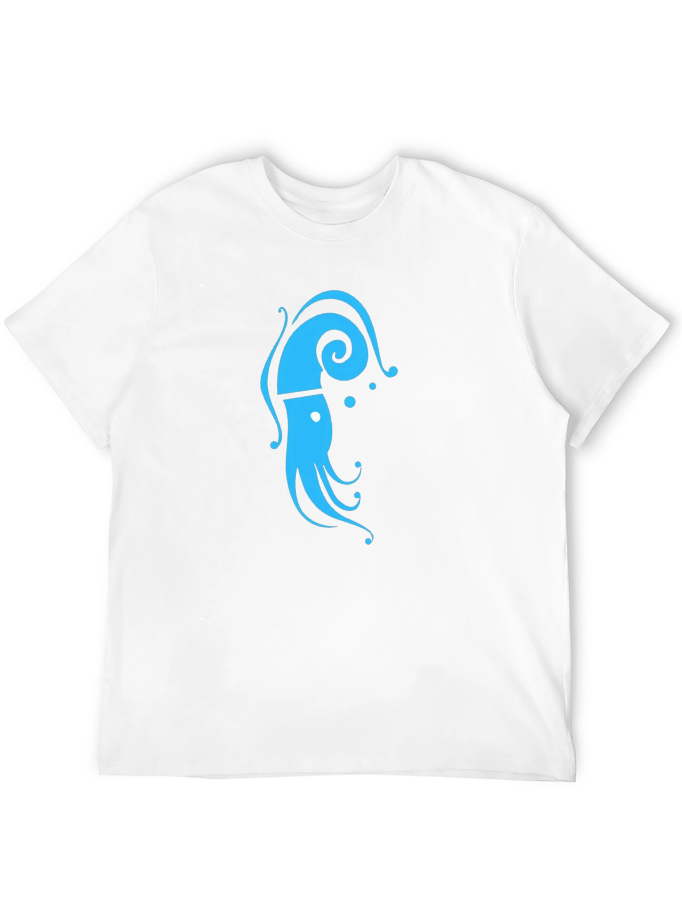 Camiseta Negra Estampado Calamar Azul Diseño Original