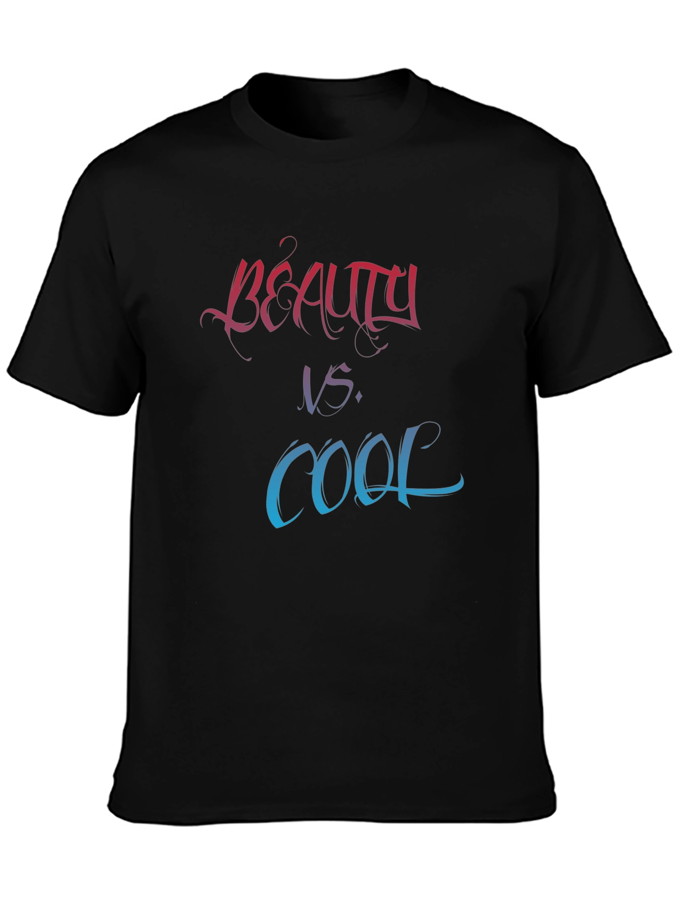 Camiseta Negra Estampada Belleza vs. Cool
