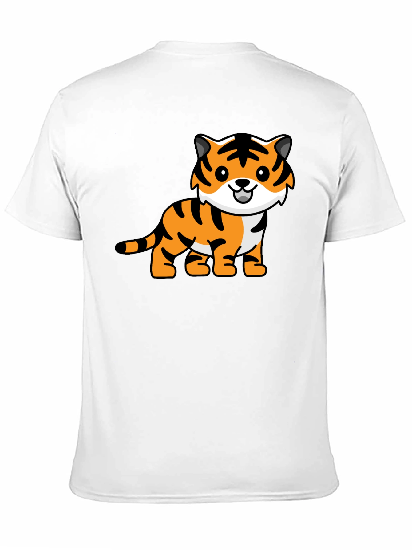 Camiseta Negra con Diseño de Tigre Adorable
