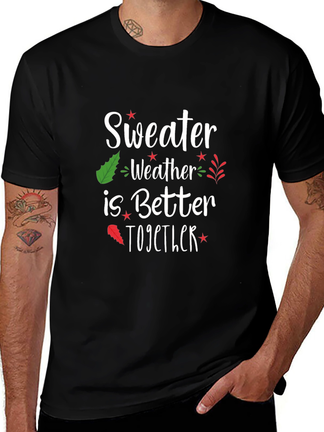 Camiseta Negra Navideña Sweater Weather