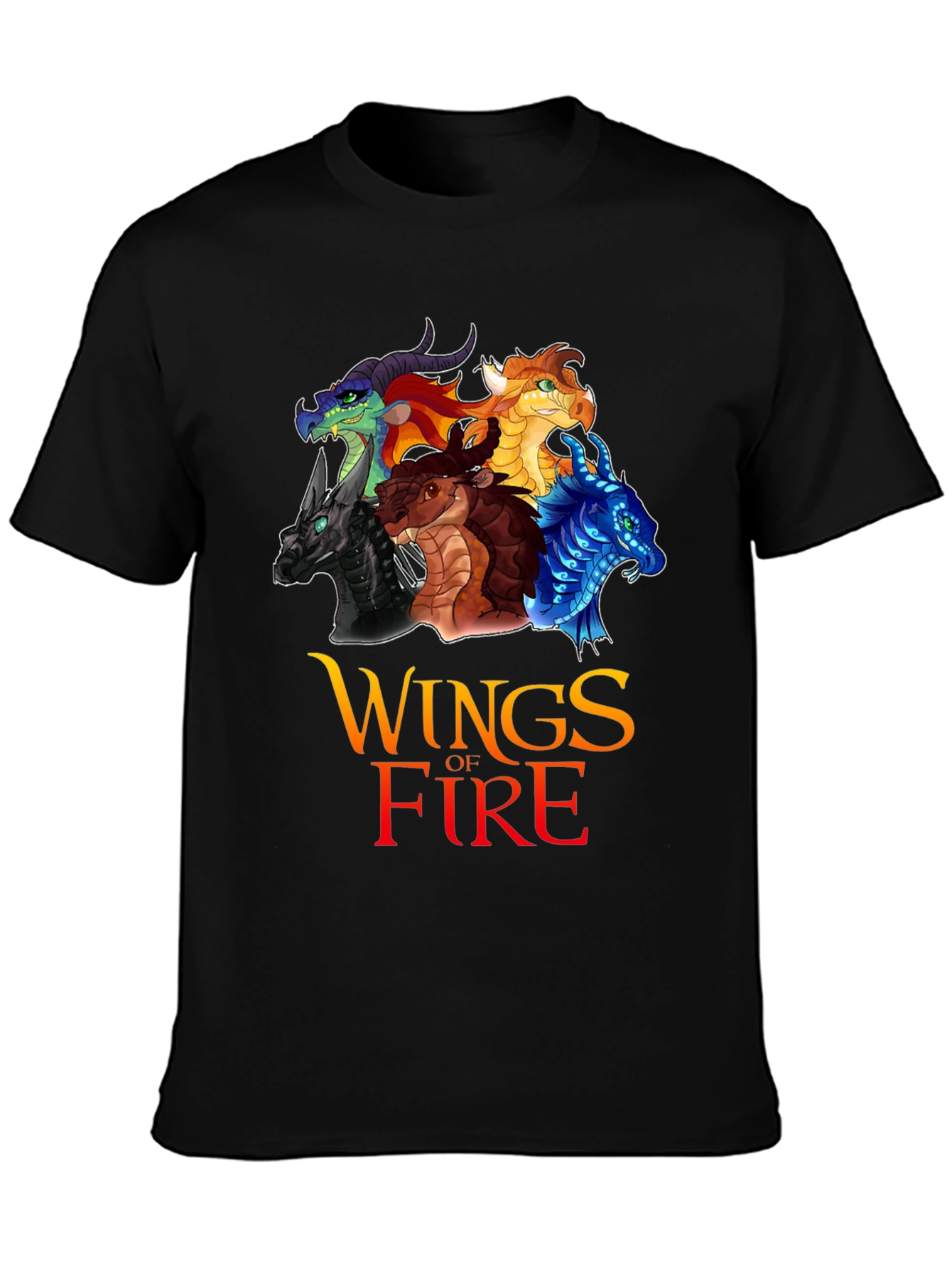 Camiseta Negra Wings of Fire para Fanáticos