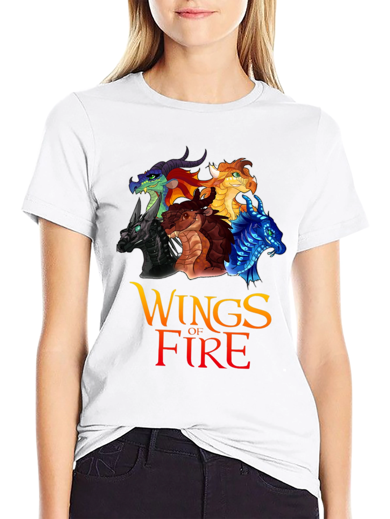Camiseta Negra Wings of Fire para Fanáticos