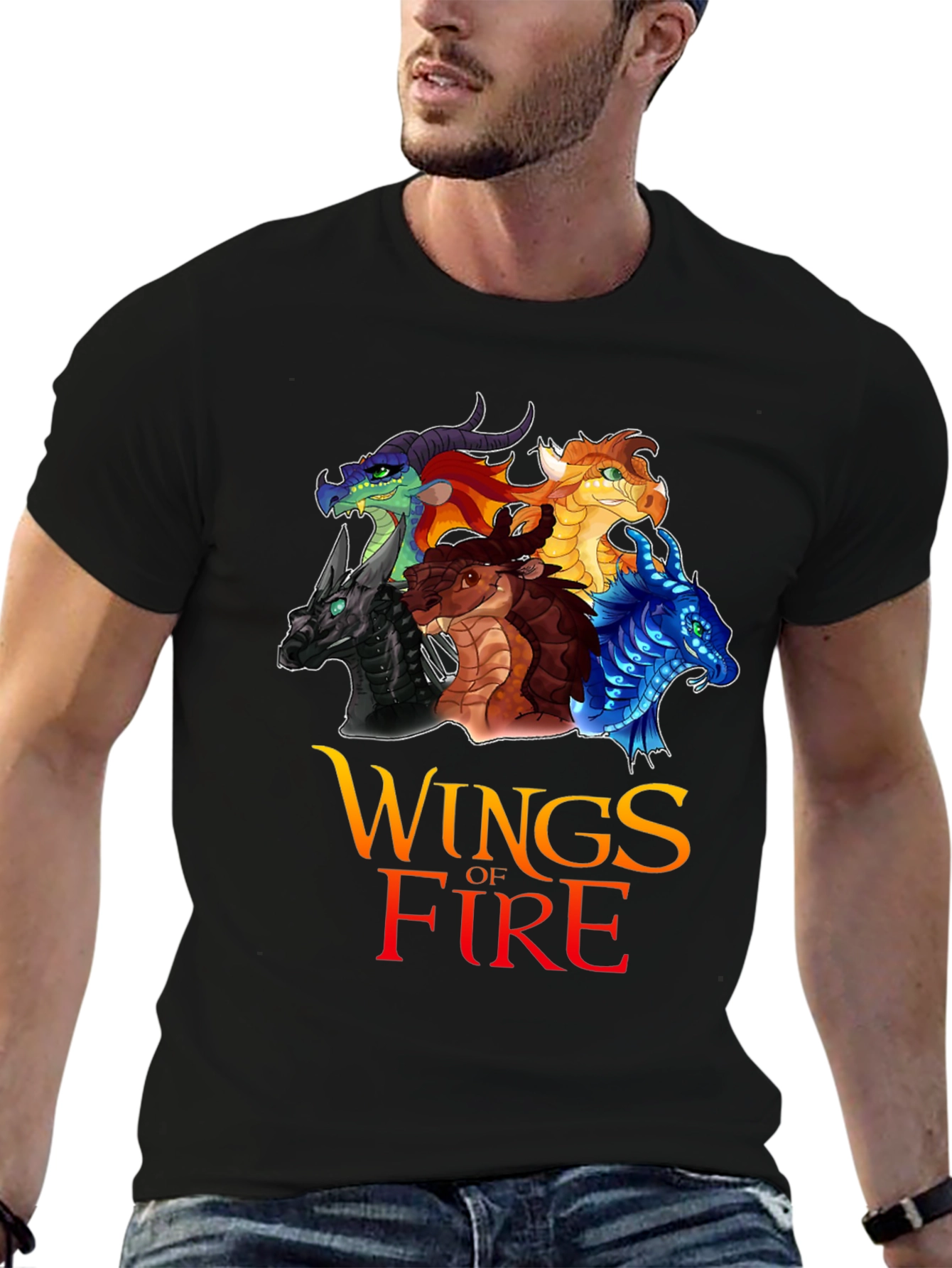 Camiseta Negra Wings of Fire para Fanáticos