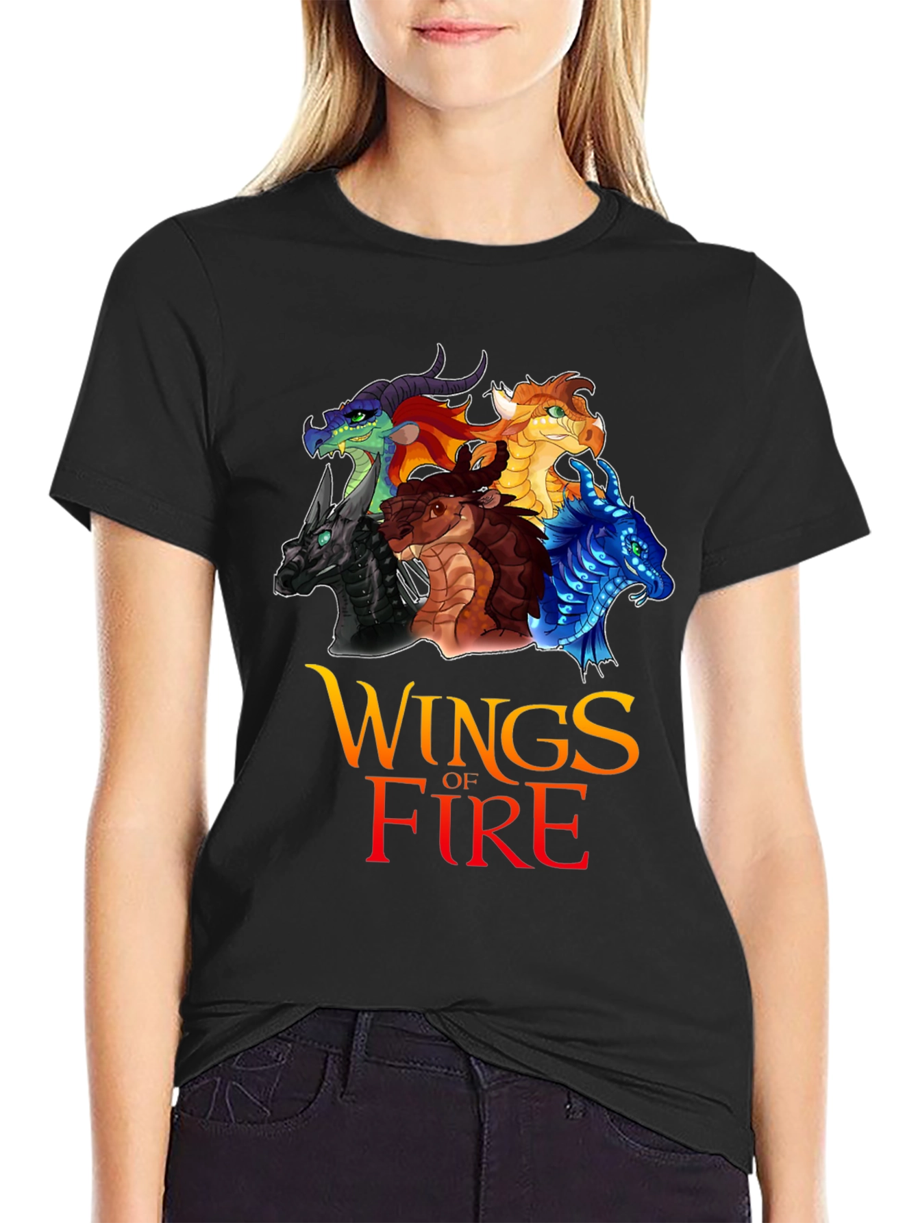 Camiseta Negra Wings of Fire para Fanáticos