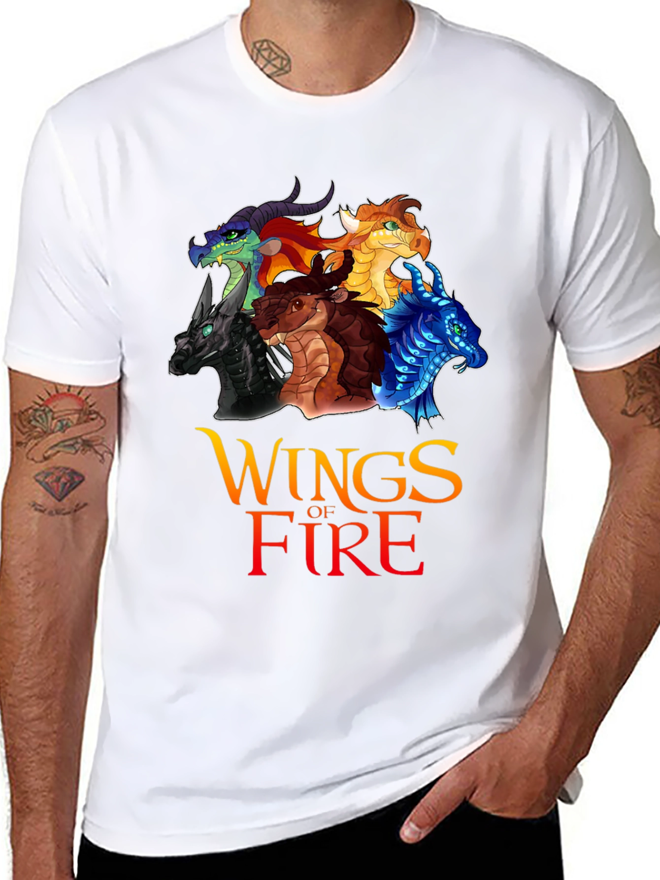 Camiseta Negra Wings of Fire para Fanáticos