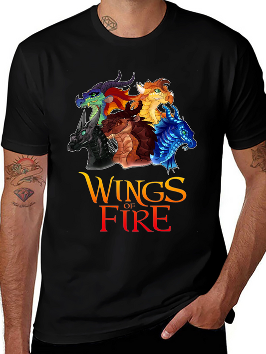 Camiseta Negra Wings of Fire para Fanáticos