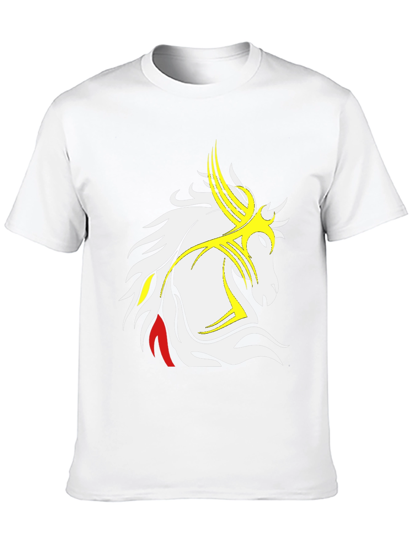 Camiseta Negra con Diseño de Caballo Tribal