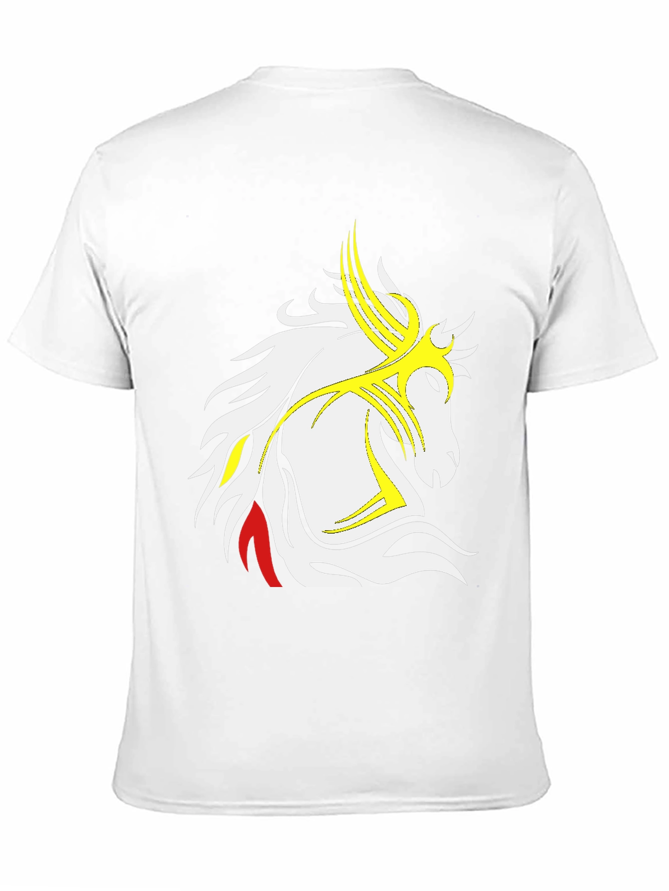 Camiseta Negra con Diseño de Caballo Tribal