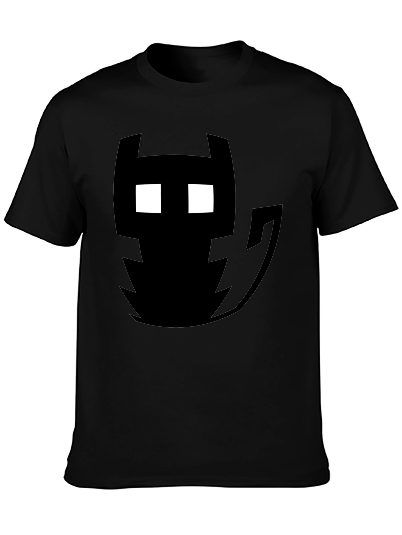 Camiseta Negra Estampado Fantasma Pixelado