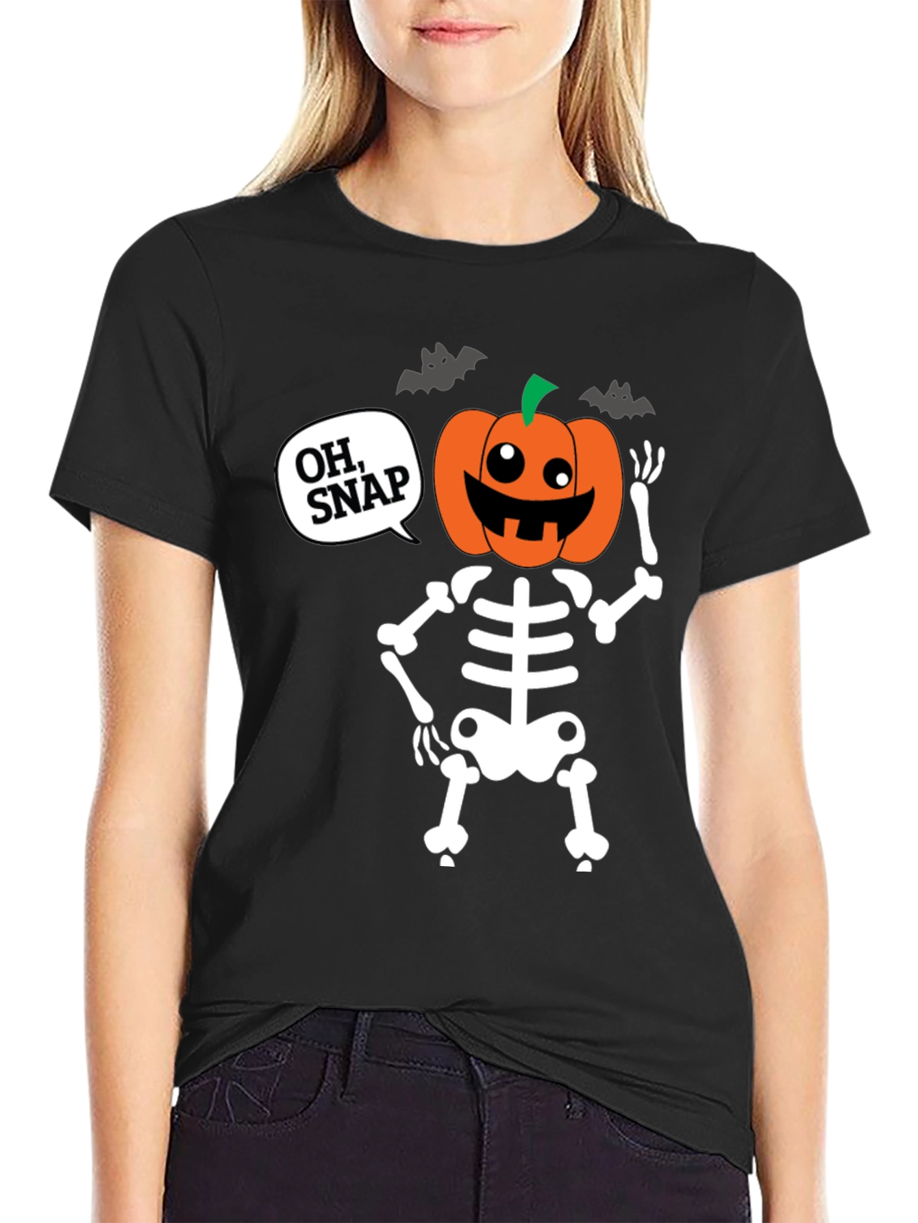 Camiseta Halloween Esqueleto Calabaza - ¡Oh Snap!