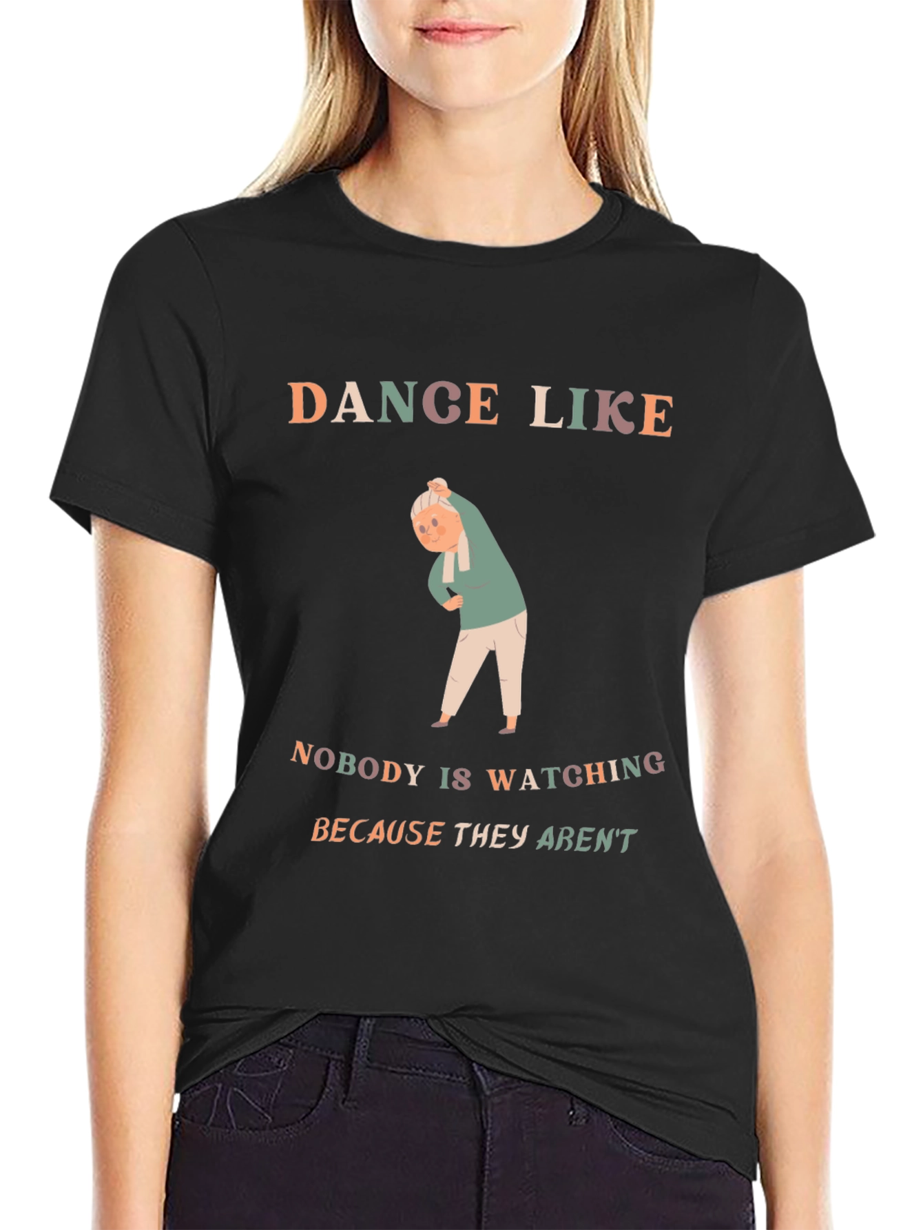 Camiseta Negra Dance Like Nobodys Watching