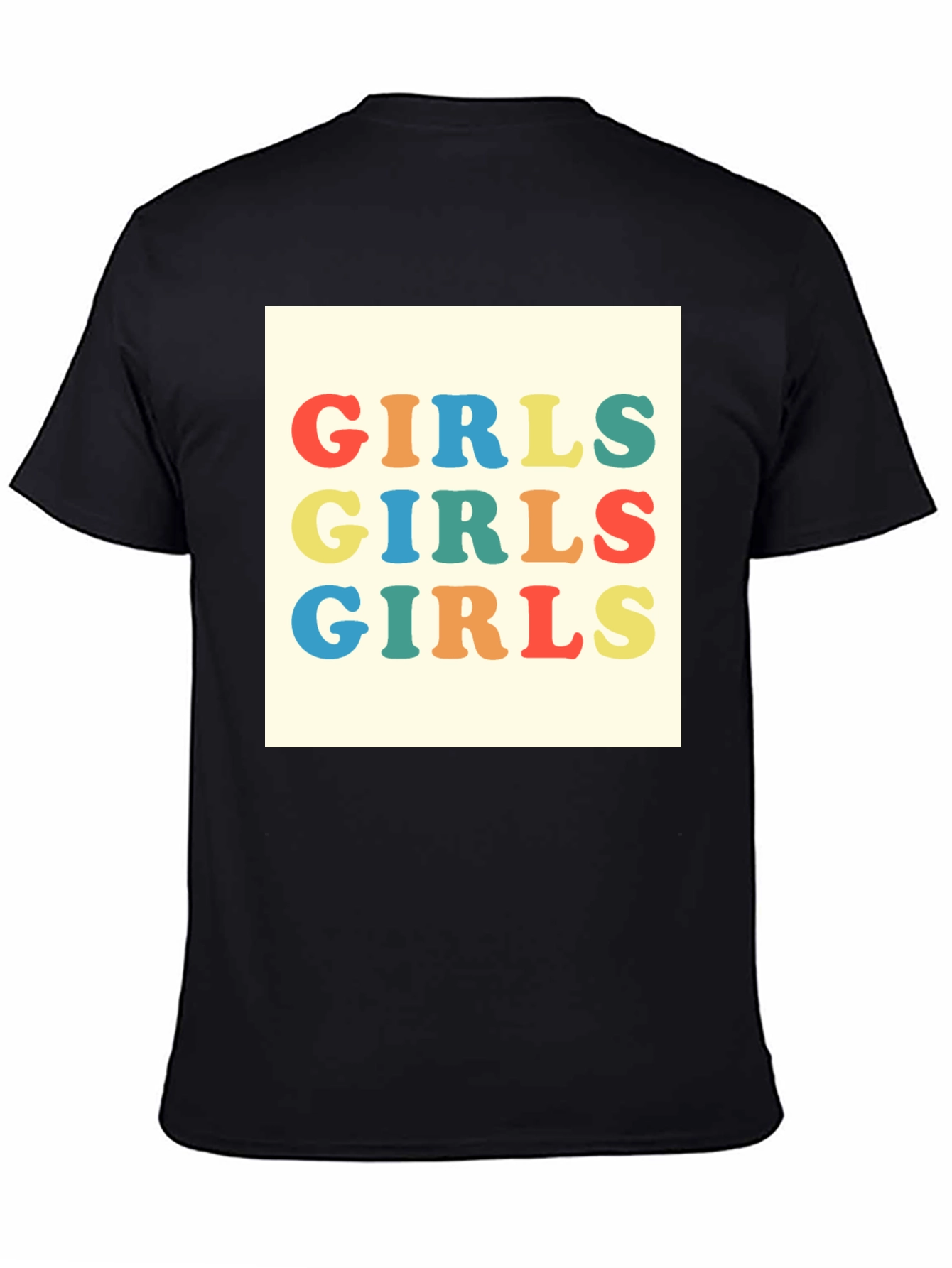 Camiseta Negra con Diseño Girls