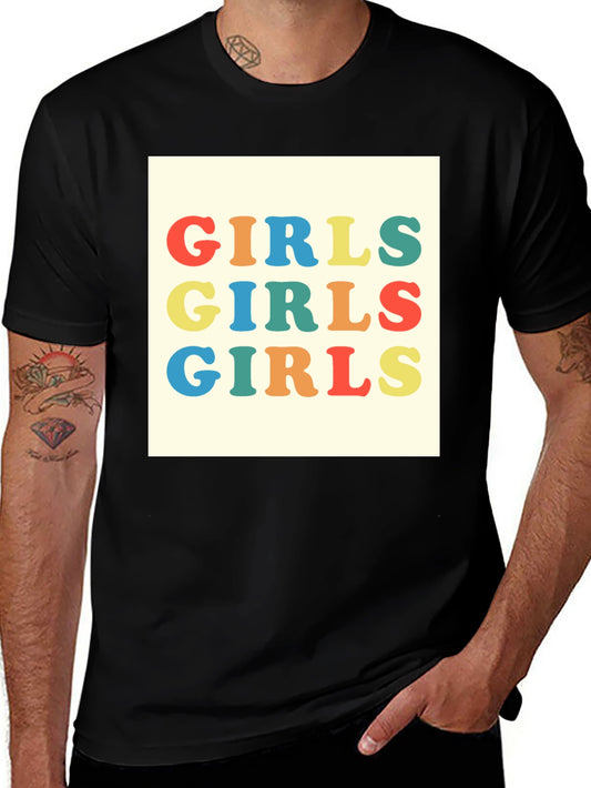 Camiseta Negra con Diseño Girls