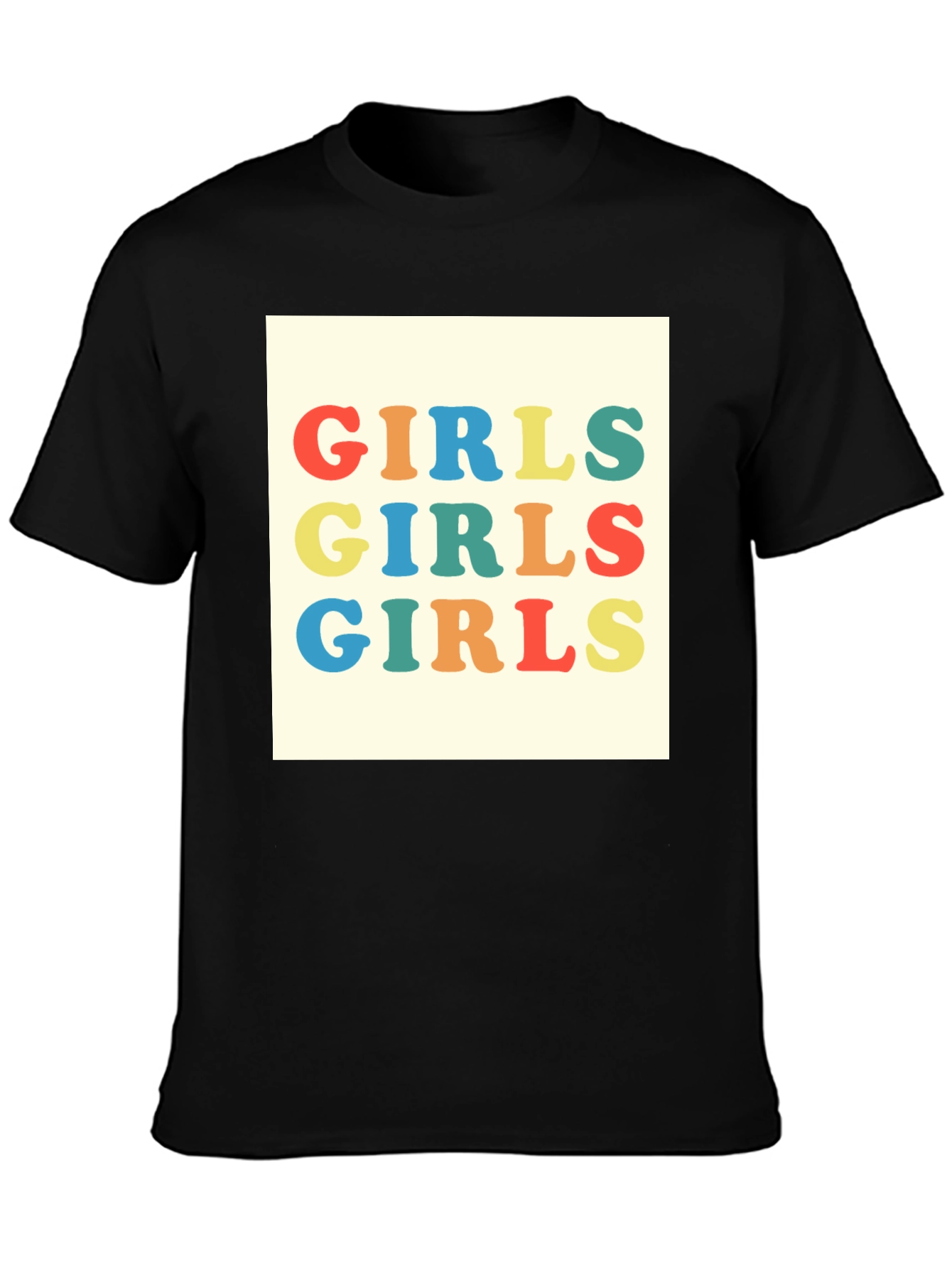 Camiseta Negra con Diseño Girls