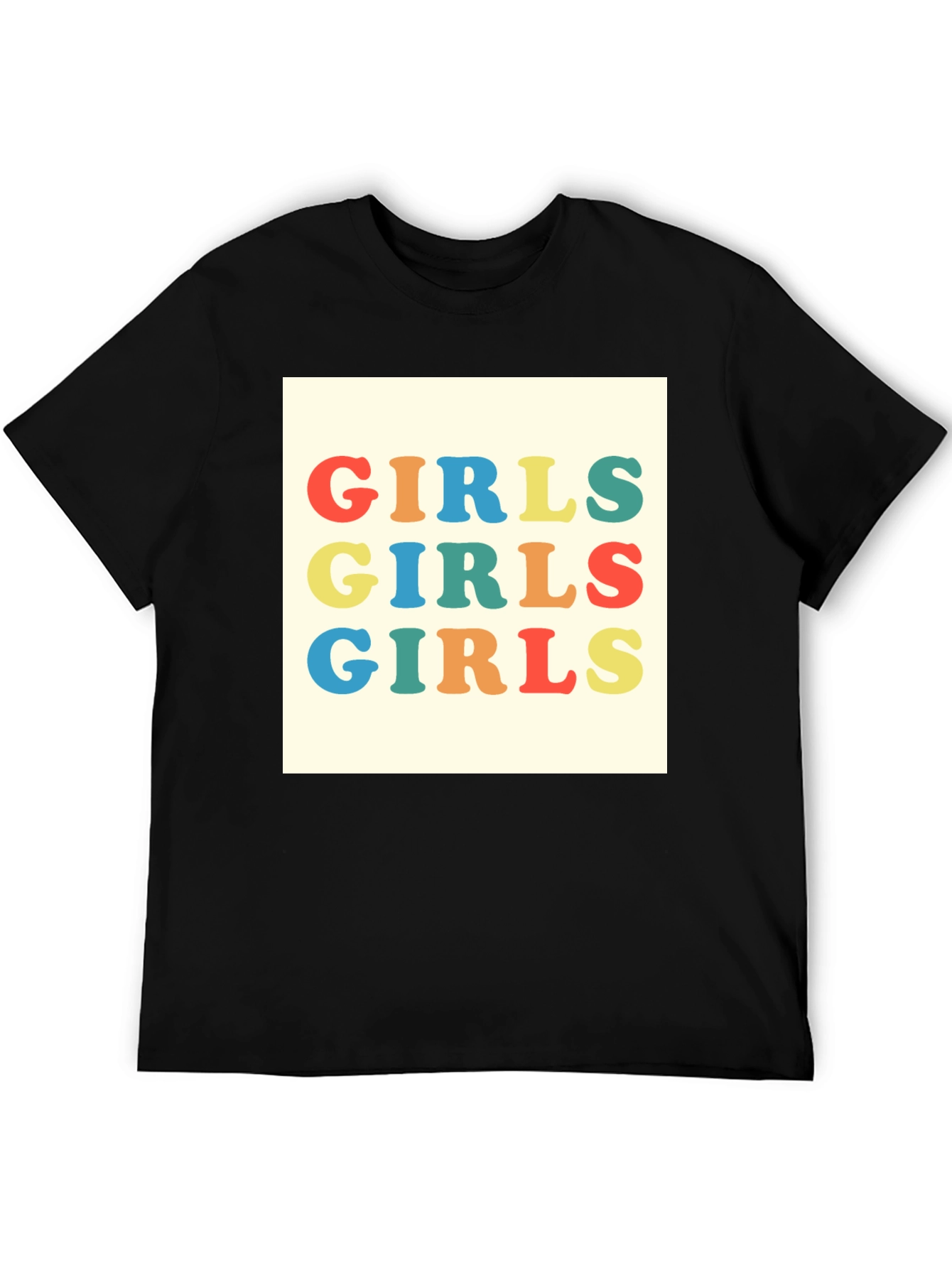 Camiseta Negra con Diseño Girls