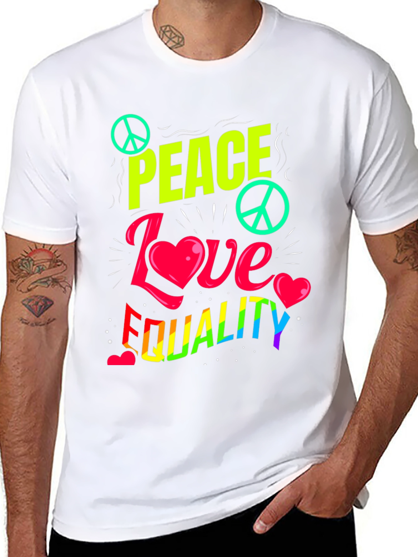 Camiseta Peace Love Equality Unisex
